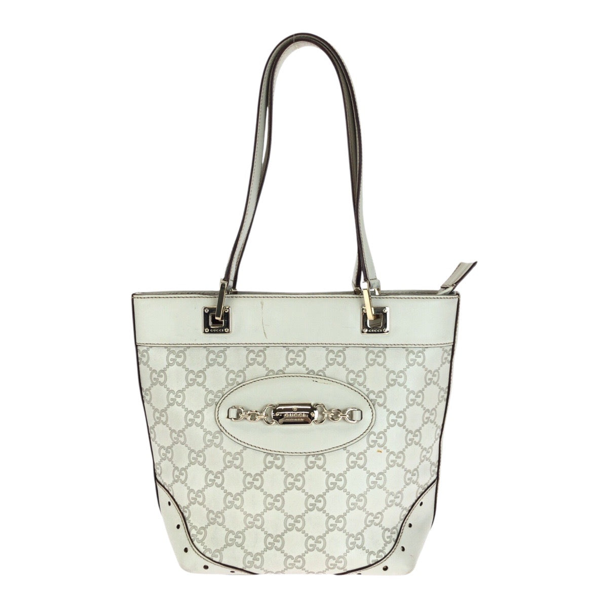 Gucci Guccisima Leather White Gold Tote Bag