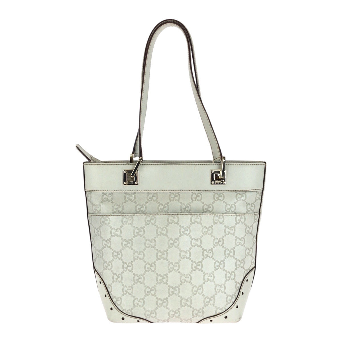 Gucci Guccisima Leather White Gold Tote Bag