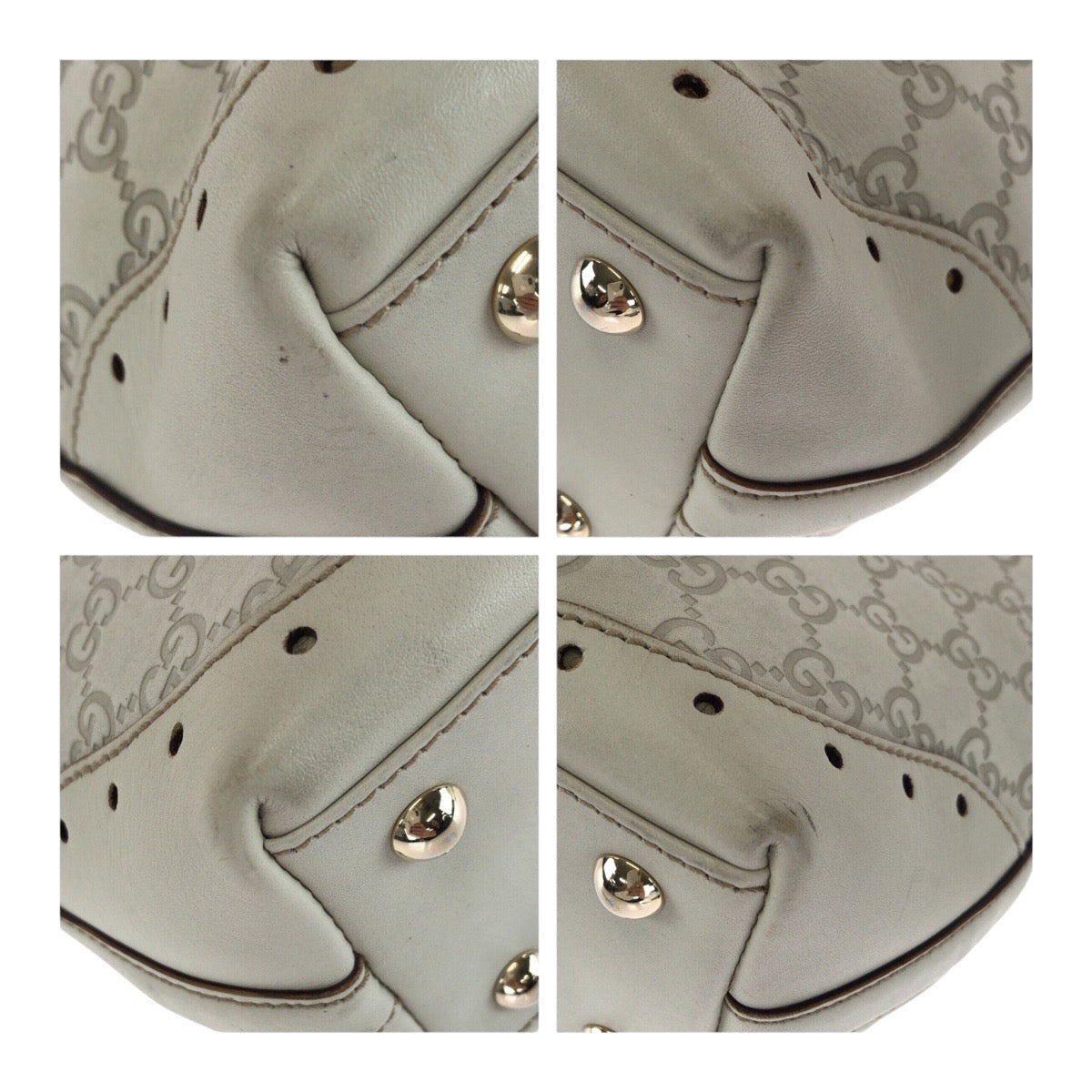 Gucci Guccisima Leather White Gold Tote Bag