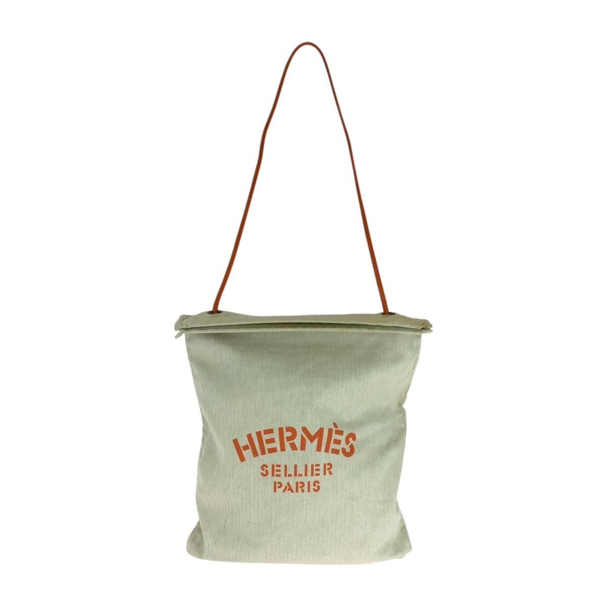 Hermes Tote Bag Alain Gm Canvas White Gold