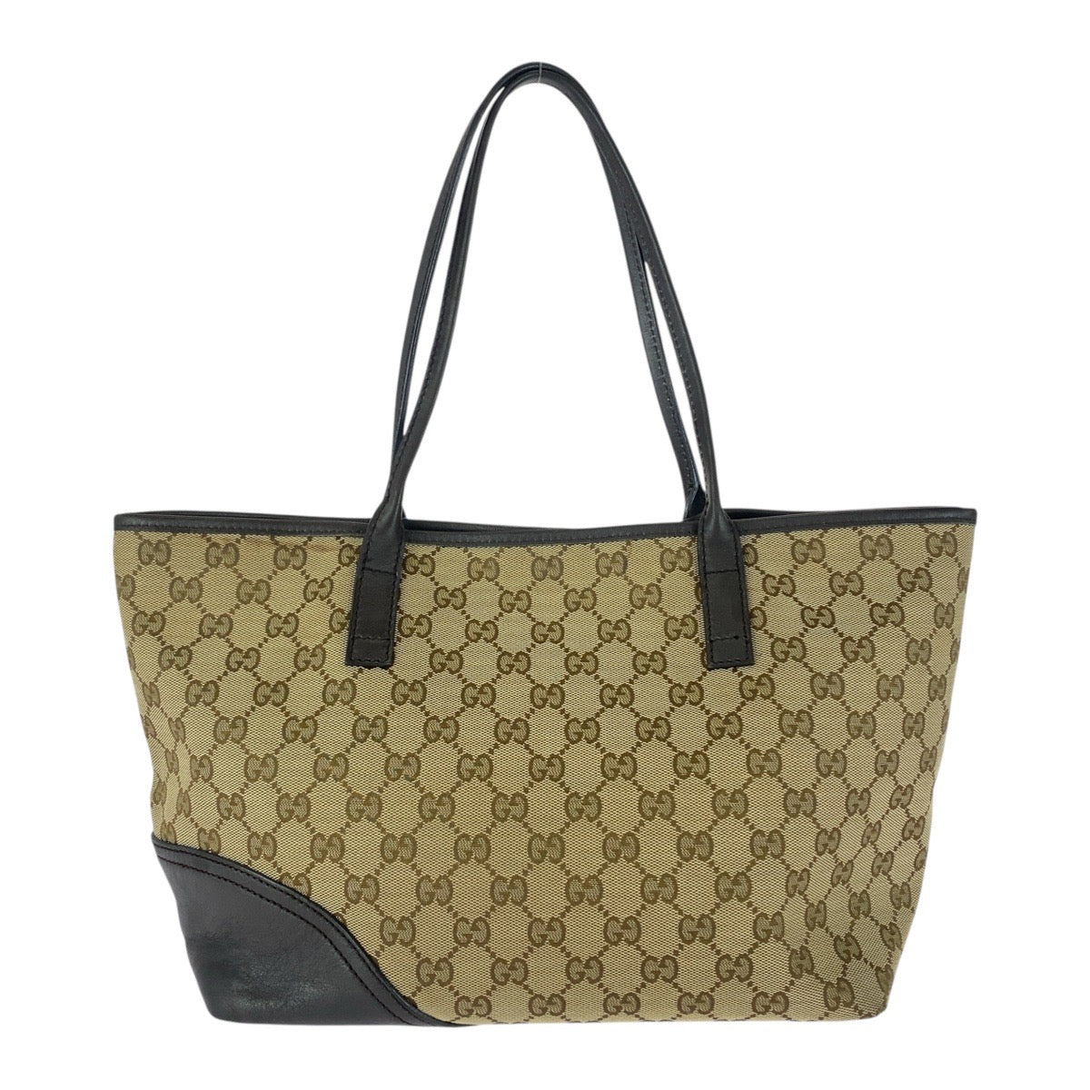 Gucci 169 946 GG Metal Abbey Canvas Brown Gold Tote Bag