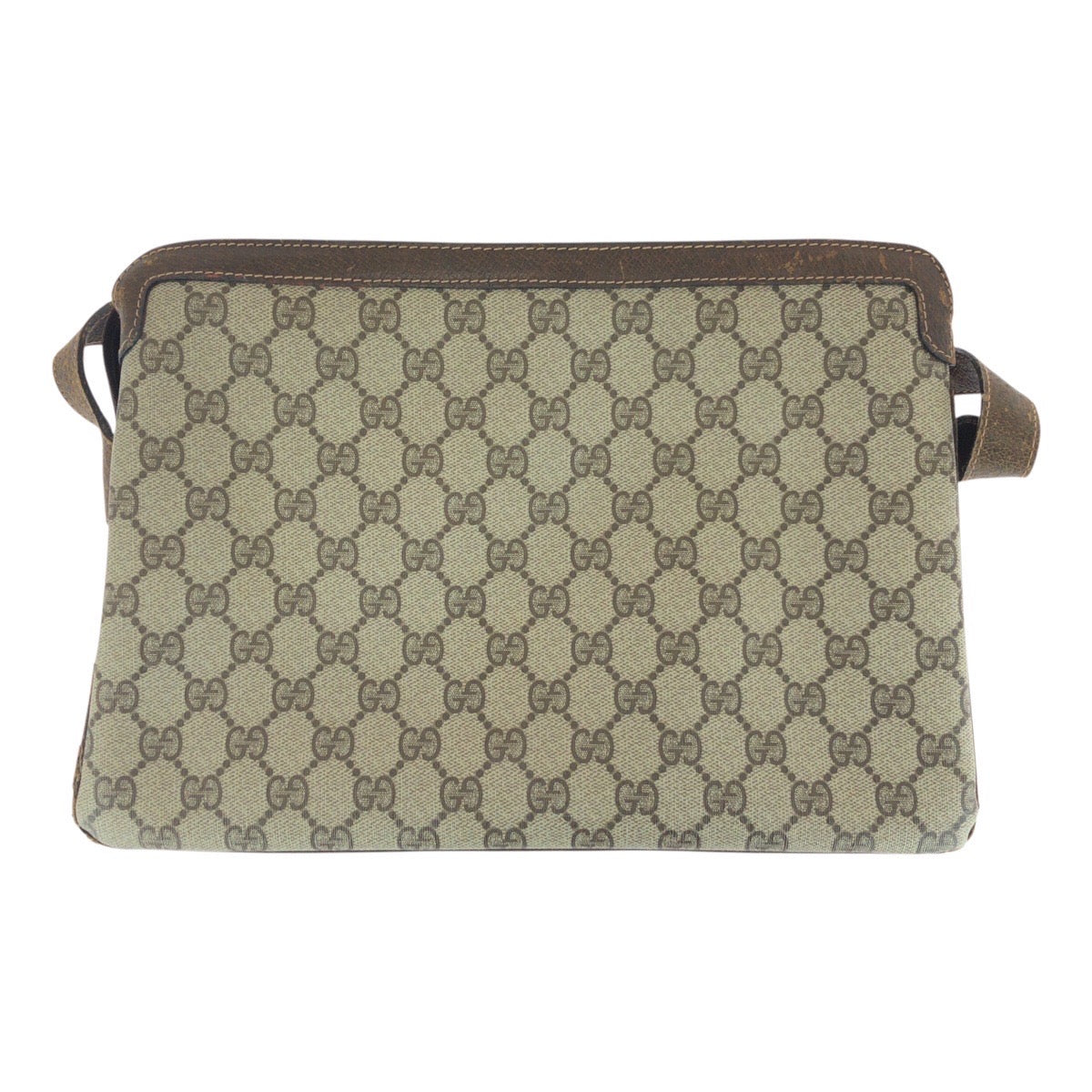 Gucci 010ã»378 GG Supreme Metal Old Canvas Brown Beige Gold Shoulder Bag