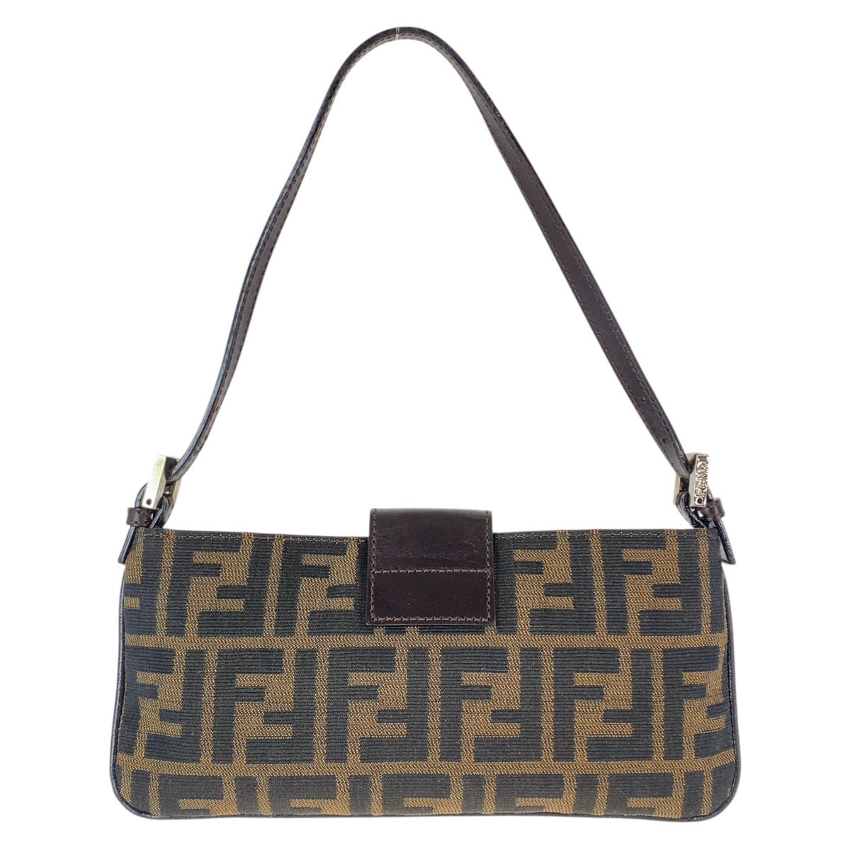 Fendi Shoulder Bag Zucca Mamma Canvas Metal Brown