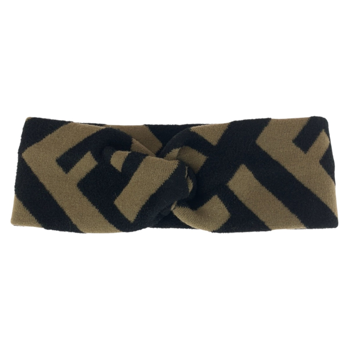 Fendi Hair Accessory Wool Zucca Handbag Black Brown Travel Bag