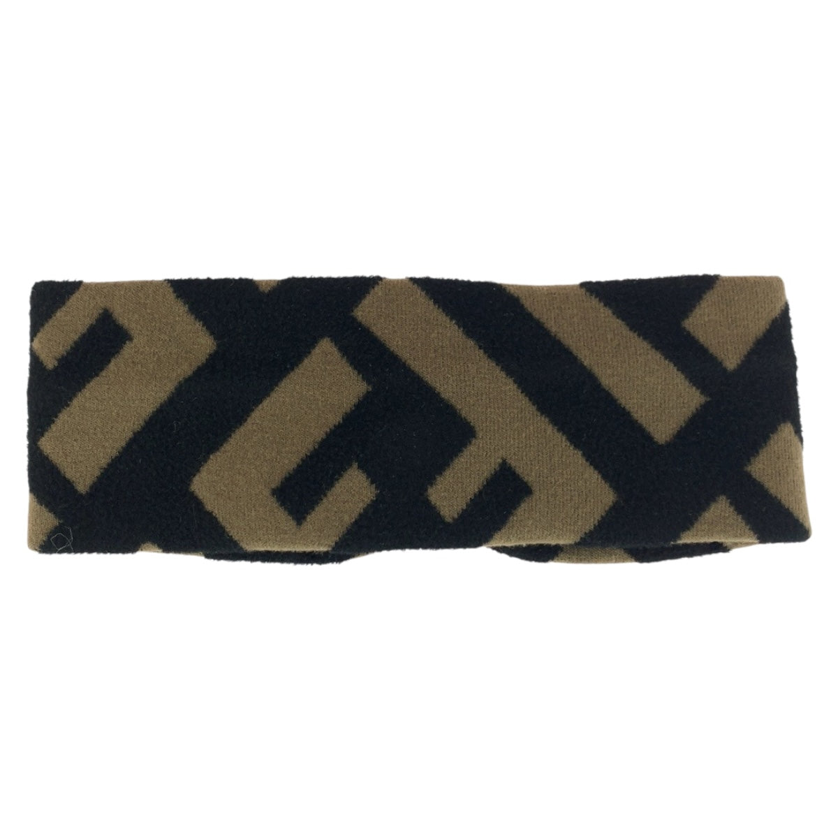 Fendi Hair Accessory Wool Zucca Handbag Black Brown Travel Bag