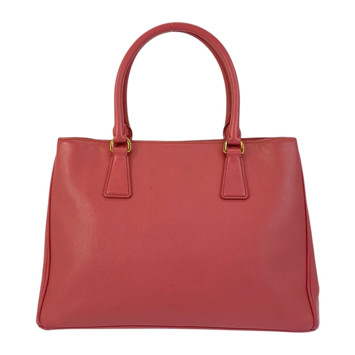 Metal Safiano Triangle With Logo Leather Pink Travel Bag