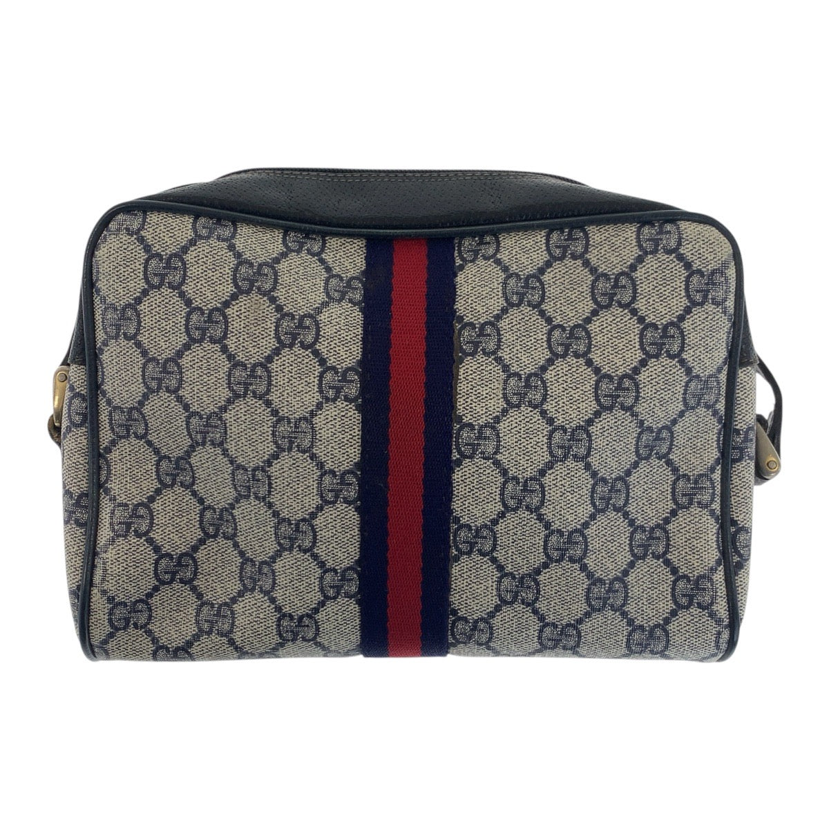 Gucci 68 001 PVC Metal Sherry Gold Navy Shoulder Bag