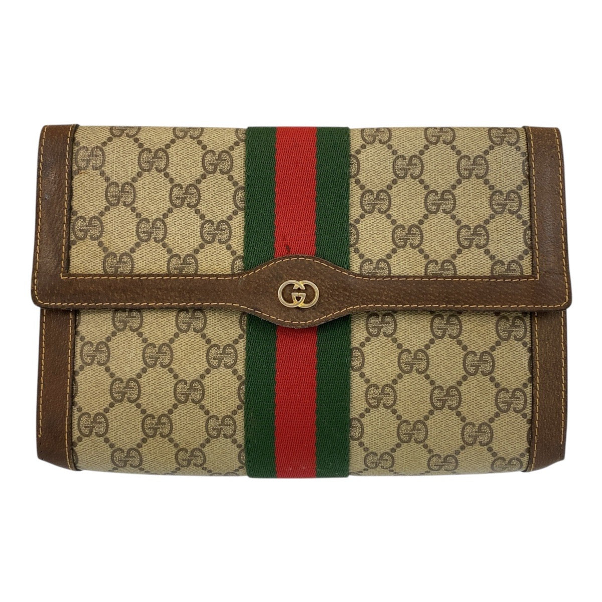 Gucci Supreme Clutch Bag Leather Canvas