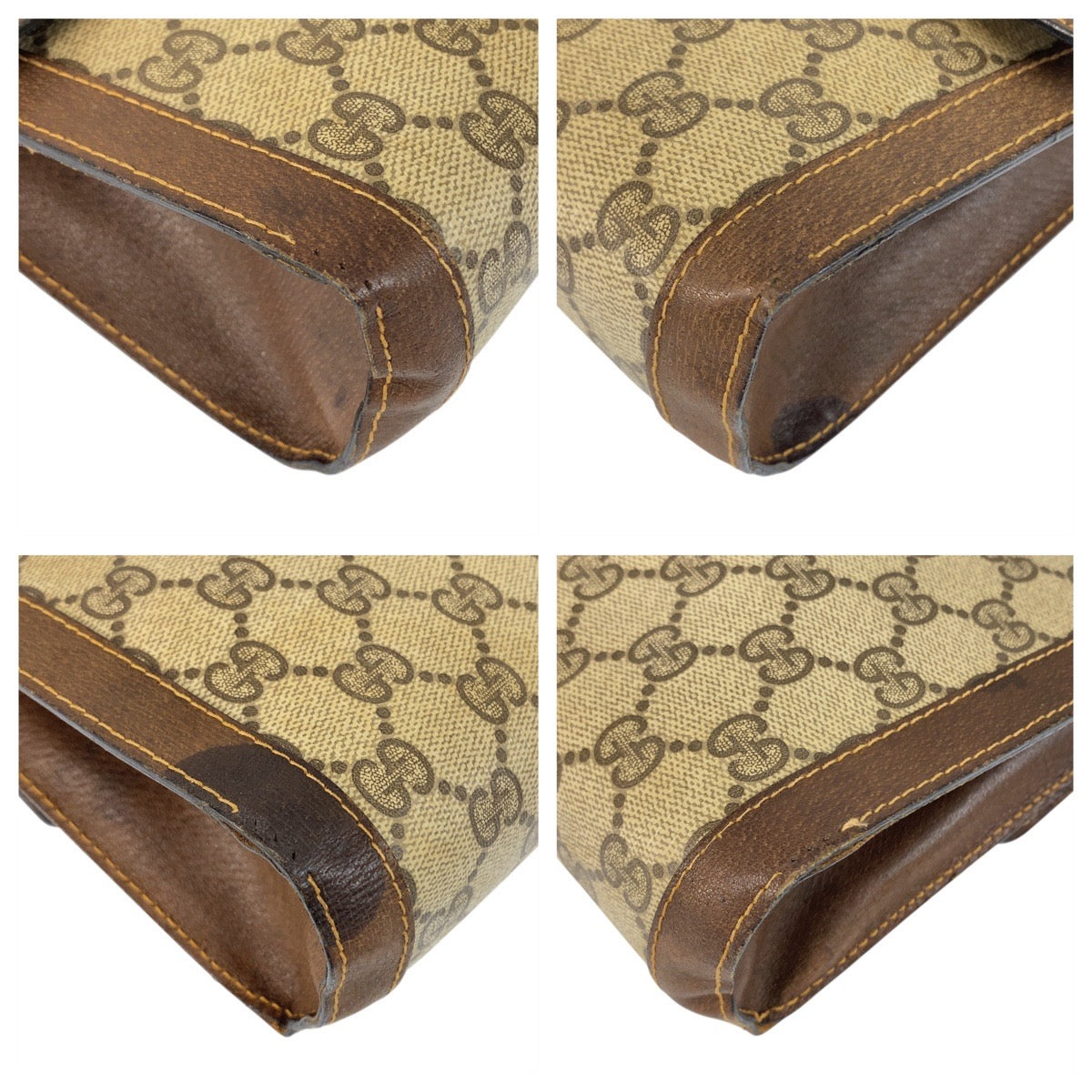 Gucci Supreme Clutch Bag Leather Canvas