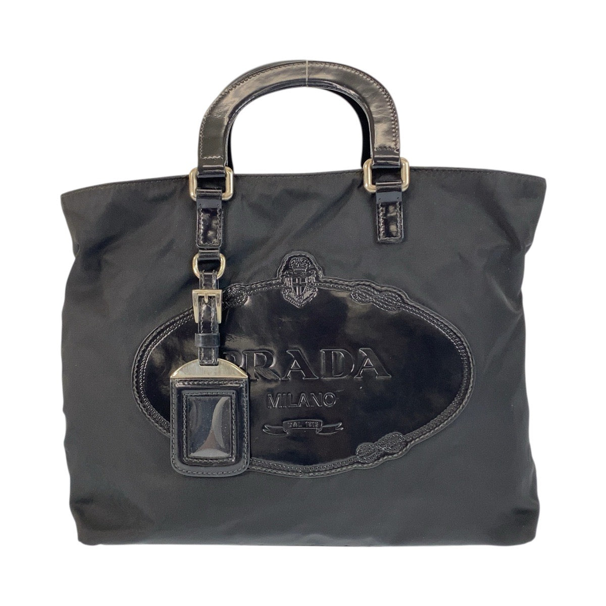 Tote Bag Silvermetal Test Logo Nylon Black