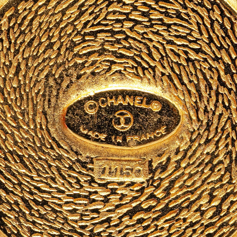 Chanel Gold Plated Cambon Round Brooch