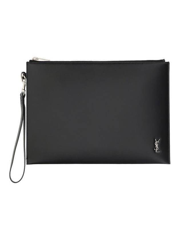 YSL Saint Laurent Luxury Trending Tiny Clutch Bag Monogram Black Silver