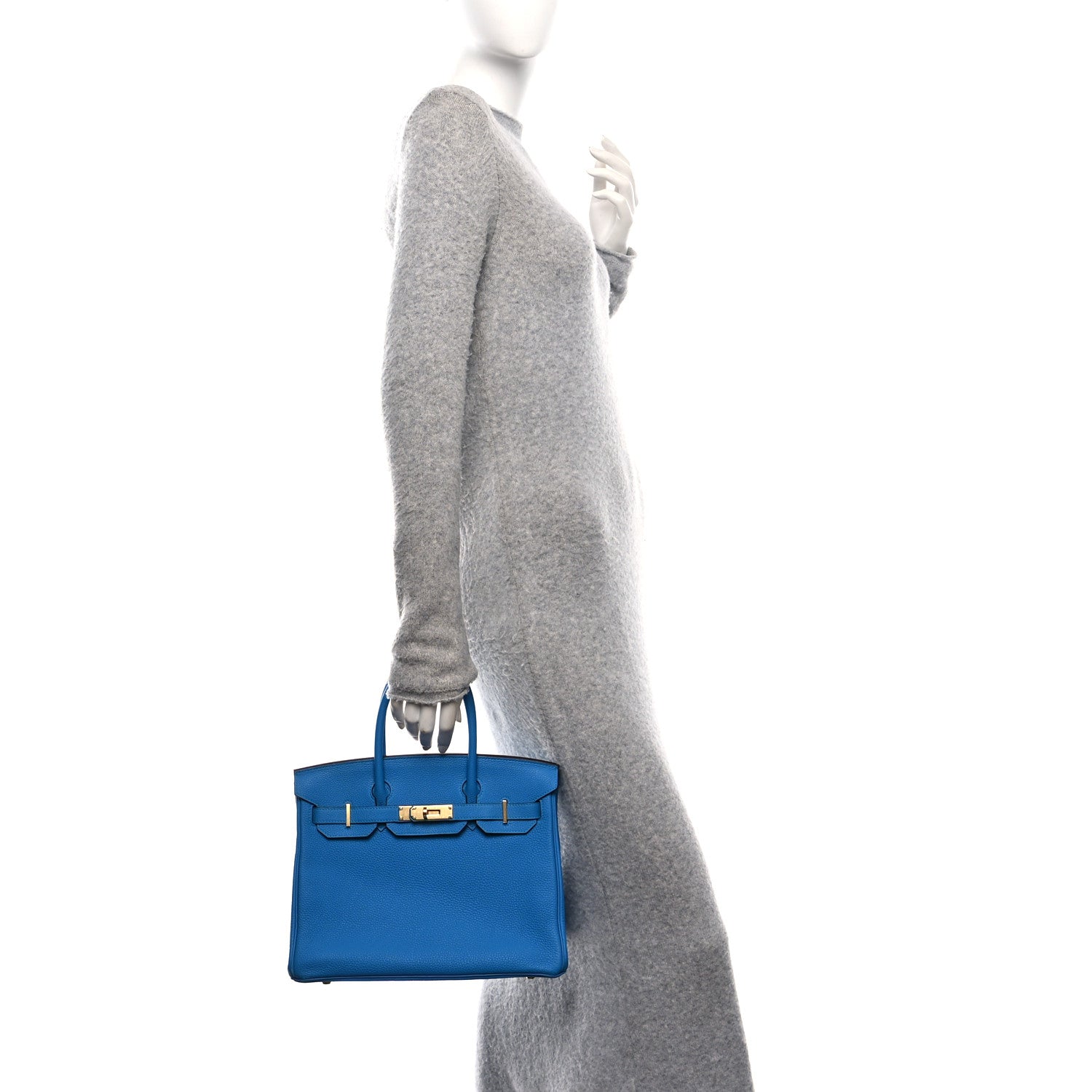 Hermes Togo Birkin Bleu Zanzibar Handbag Travel Bag