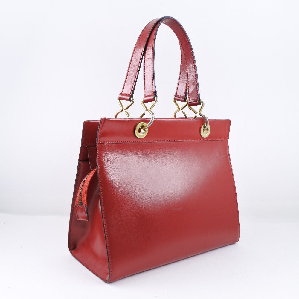Calfskin Women Red Travel Bag