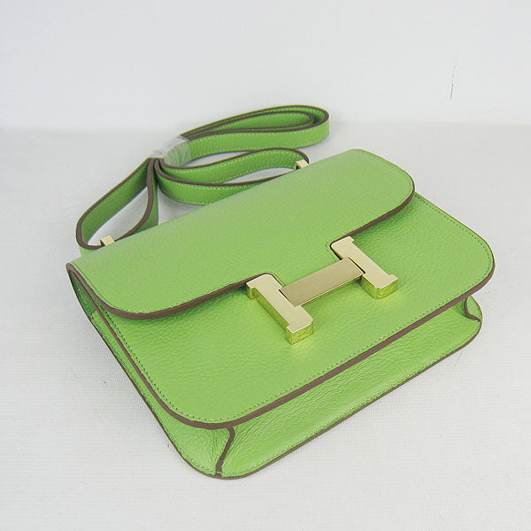 Hermes Luxury Constance Cowskin Bag H Golden Leather Green Travel Bag