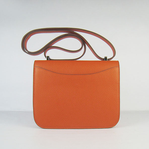 Hermes Luxury Constance Cowskin Bag H Orange Leather Silver Travel Bag