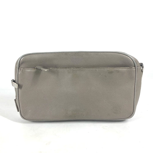 Dior Business Bag Gray Pouch Mens Leather Logo Travel Bag