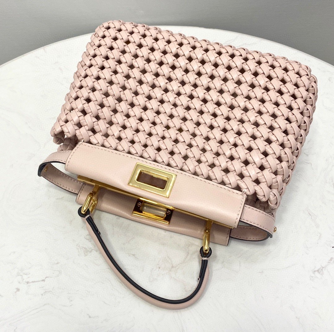 Pale Braided Pink Mini Travel Bag