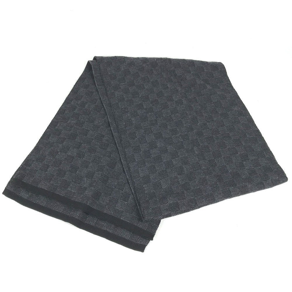 Louis Vuitton Scarf M70028 Damier Grafitte Escalp Wool Black Apparel
