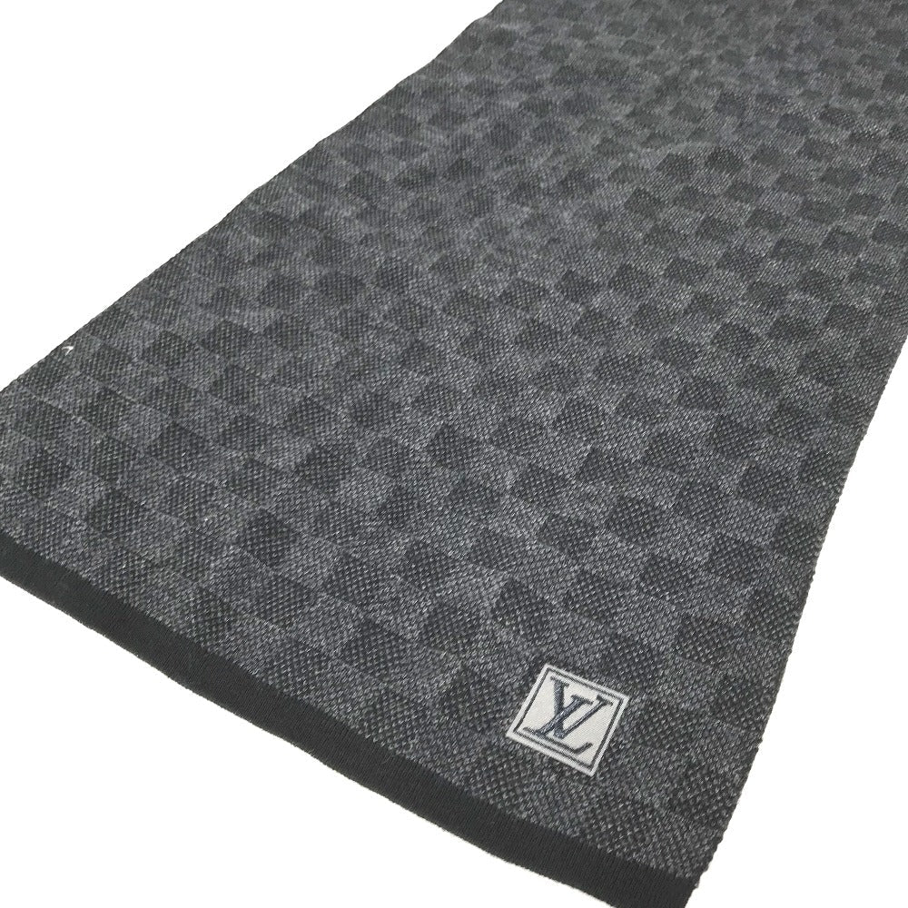 Louis Vuitton Scarf M70028 Damier Grafitte Escalp Wool Black Apparel