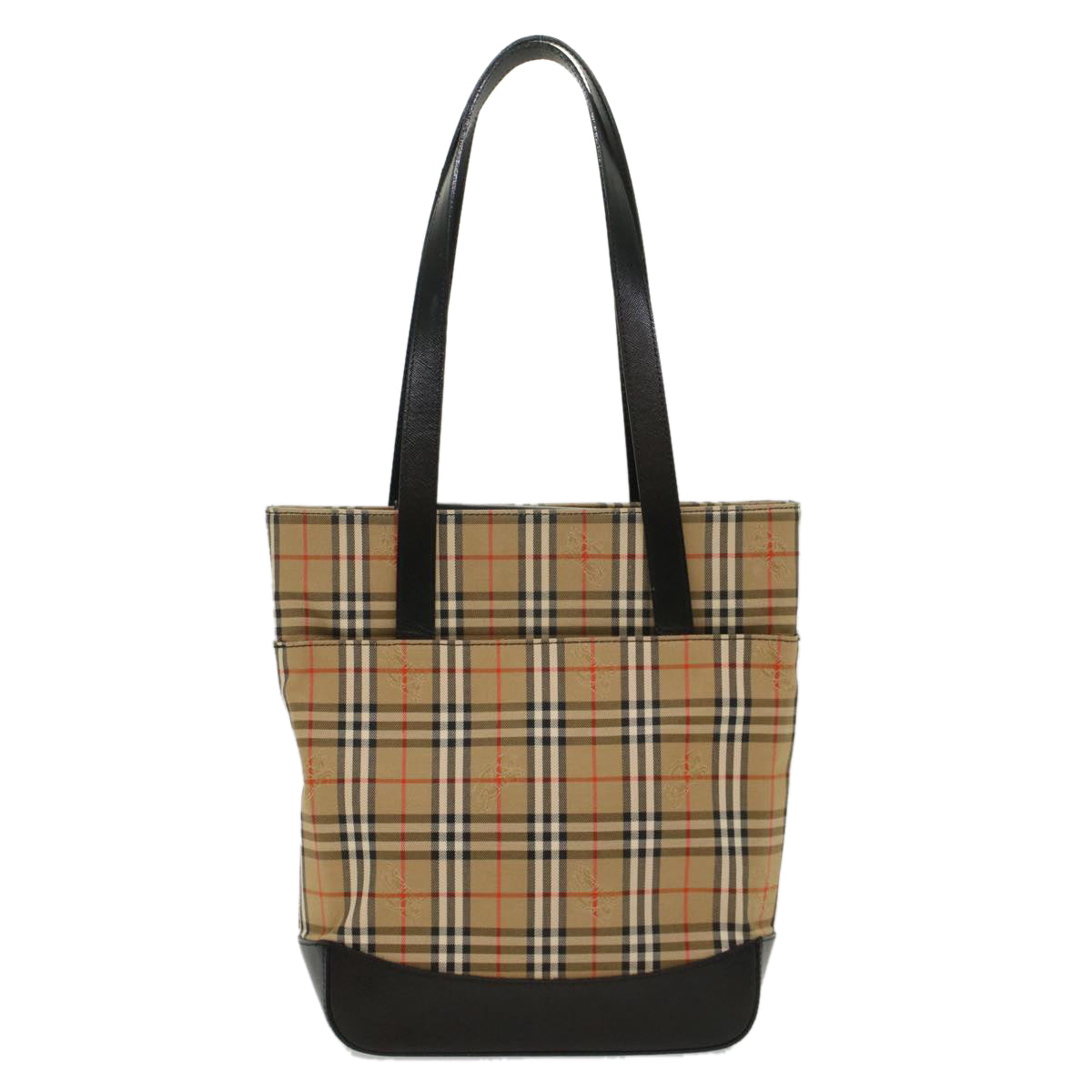 Burberry Luxury ss Nova Check Shoulder Bag Auth Leather Nylon Beige