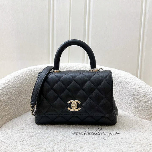 Chanel Mini Coco Handle Flap in Black Caviar and LGHW (Model: ) Accessory
