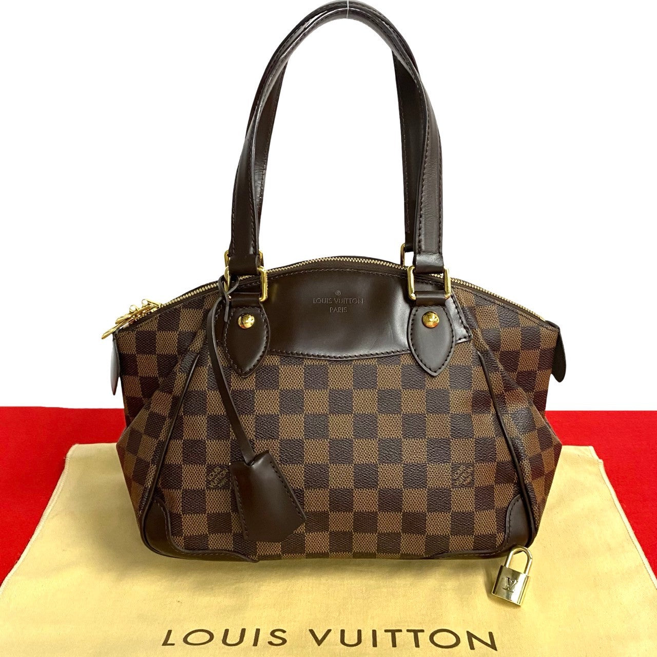 Louis Vuitton N41117 PVC Damier Verona PM Leather Brown Handbag