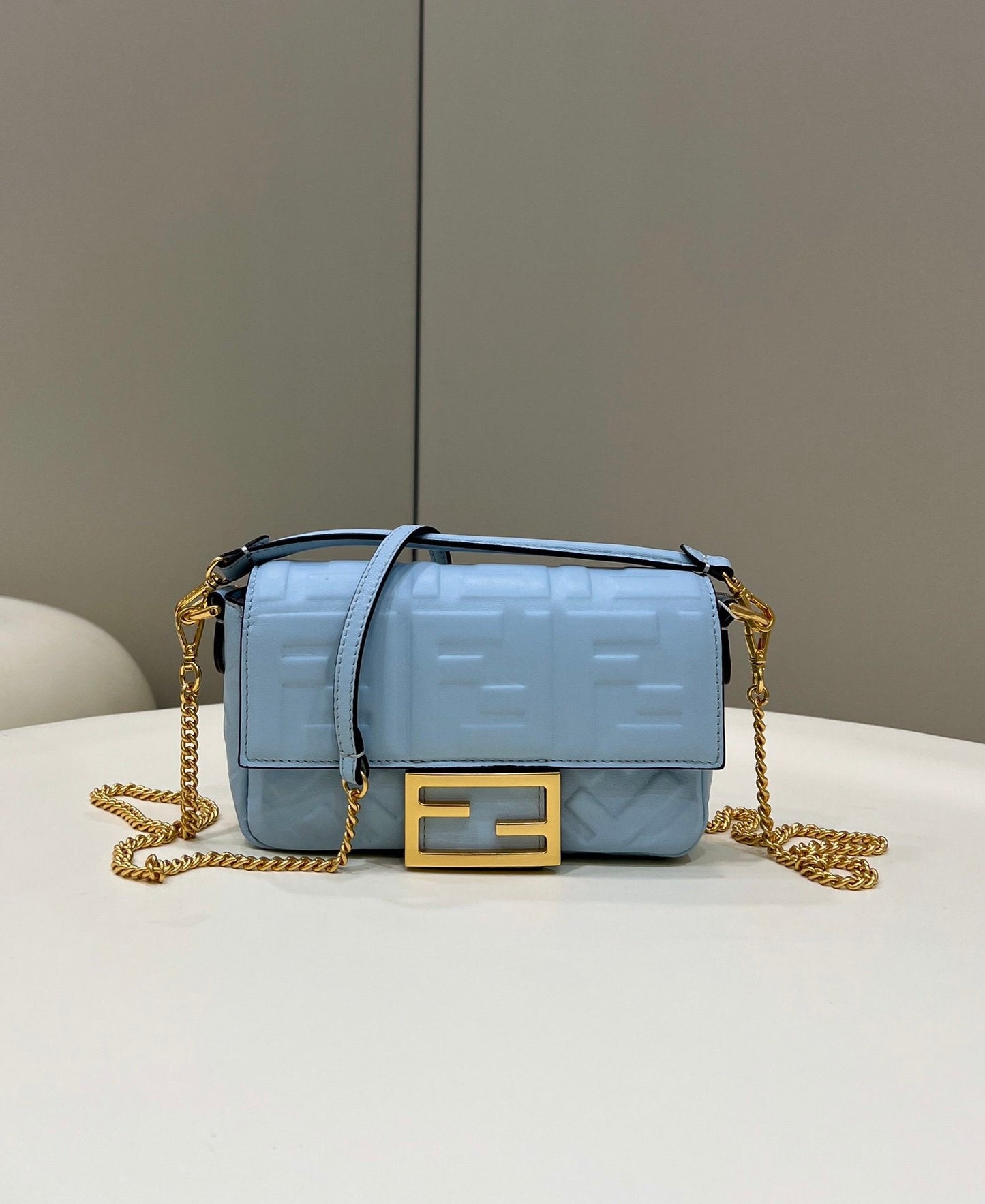 Fendi Top QualityTop Quality Baguette &# Blue FF Crossbody Bag