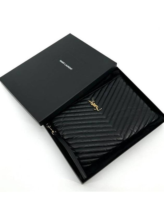 YSL Saint Laurent Saint Laurent Trending Clutch New Monogram Silver Clutch Bag