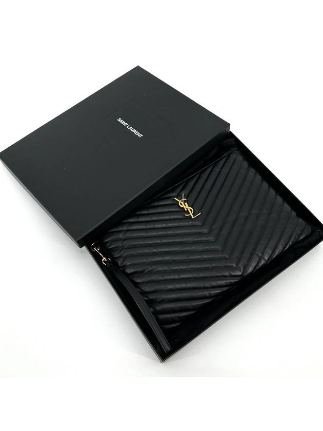 YSL Saint Laurent Saint Laurent Trending Clutch New Monogram Silver Clutch Bag