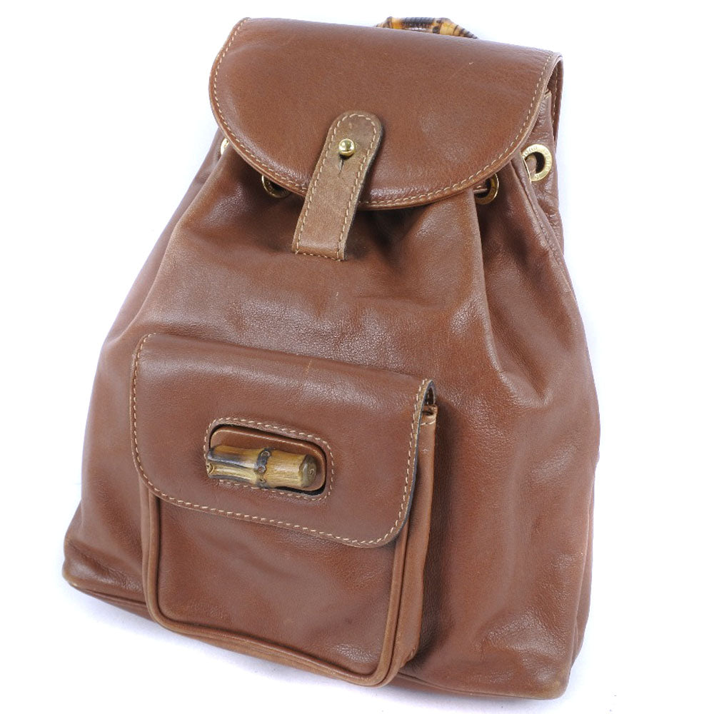 Gucci Backpack 003. . Bamboo Calfskin Brown