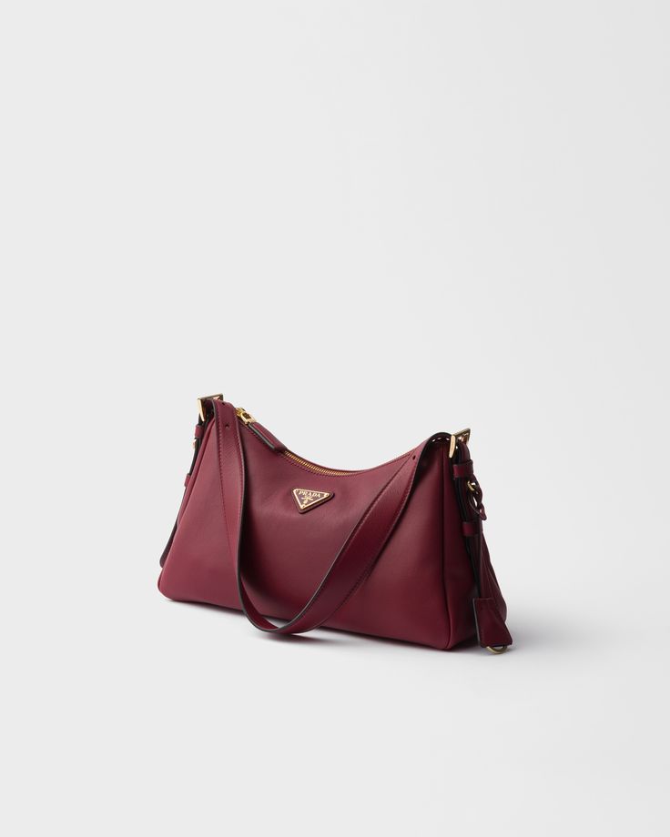 Prada Cashier Purse Burgundy Handbag Leather Black Travel Bag