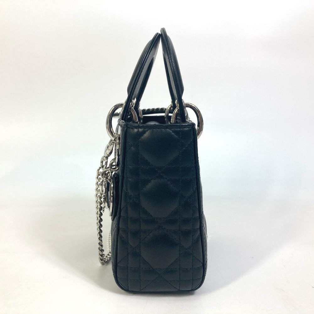 Dior Shoulder Bag Lady Cannage Leather Black