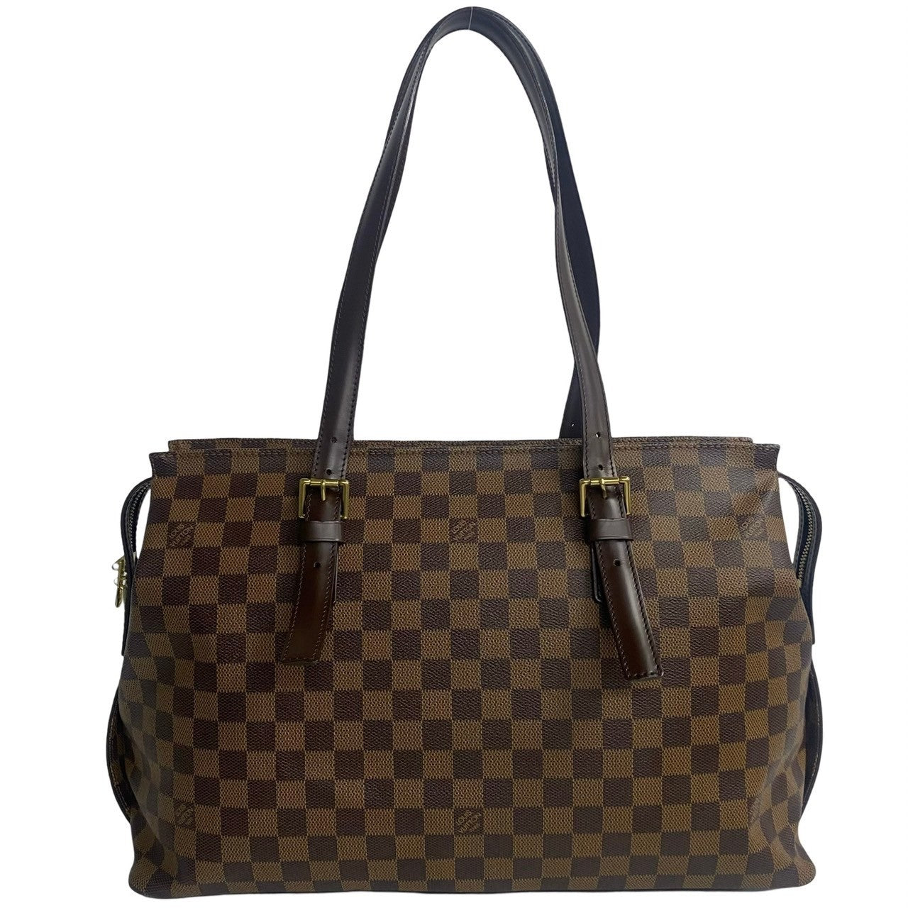 Louis Vuitton N51119 PVC Damier Chelsea Leather Brown Tote Bag