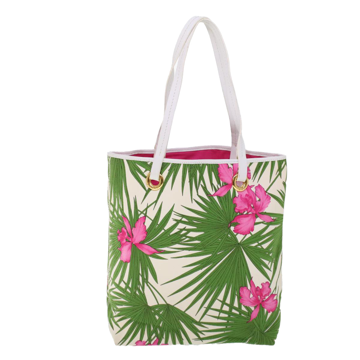 Luxury Botanical Pattern Tote Bag Canvas Pink