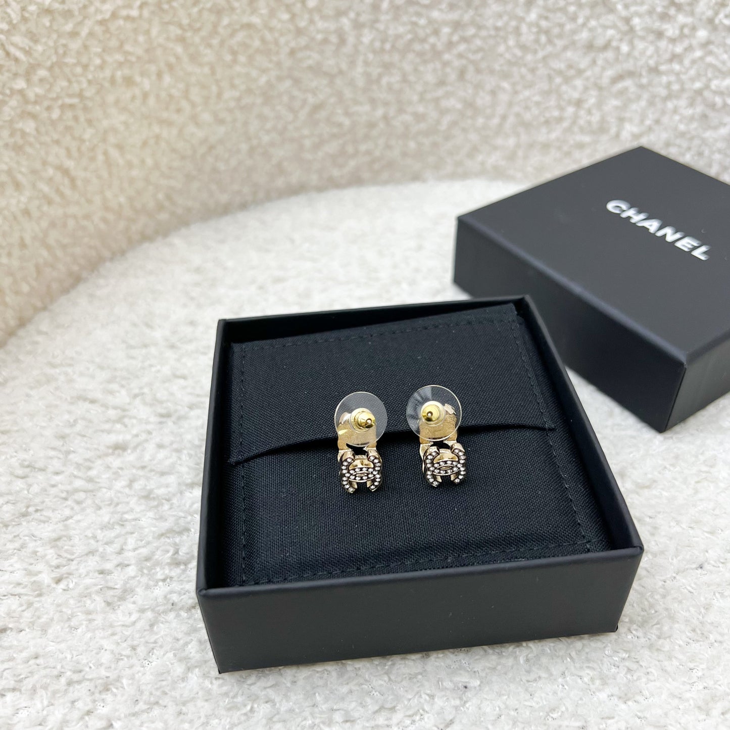 Chanel Earrings with CC Logo and Diamantes in LGHW (Model: ) Jewelry