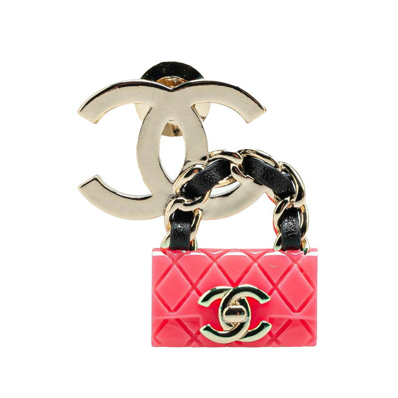 Chanel Metal Coco Mark Matelasse Motif Brooch