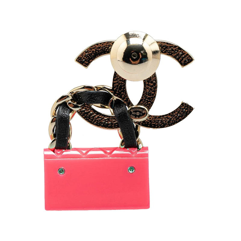 Chanel Metal Coco Mark Matelasse Motif Brooch