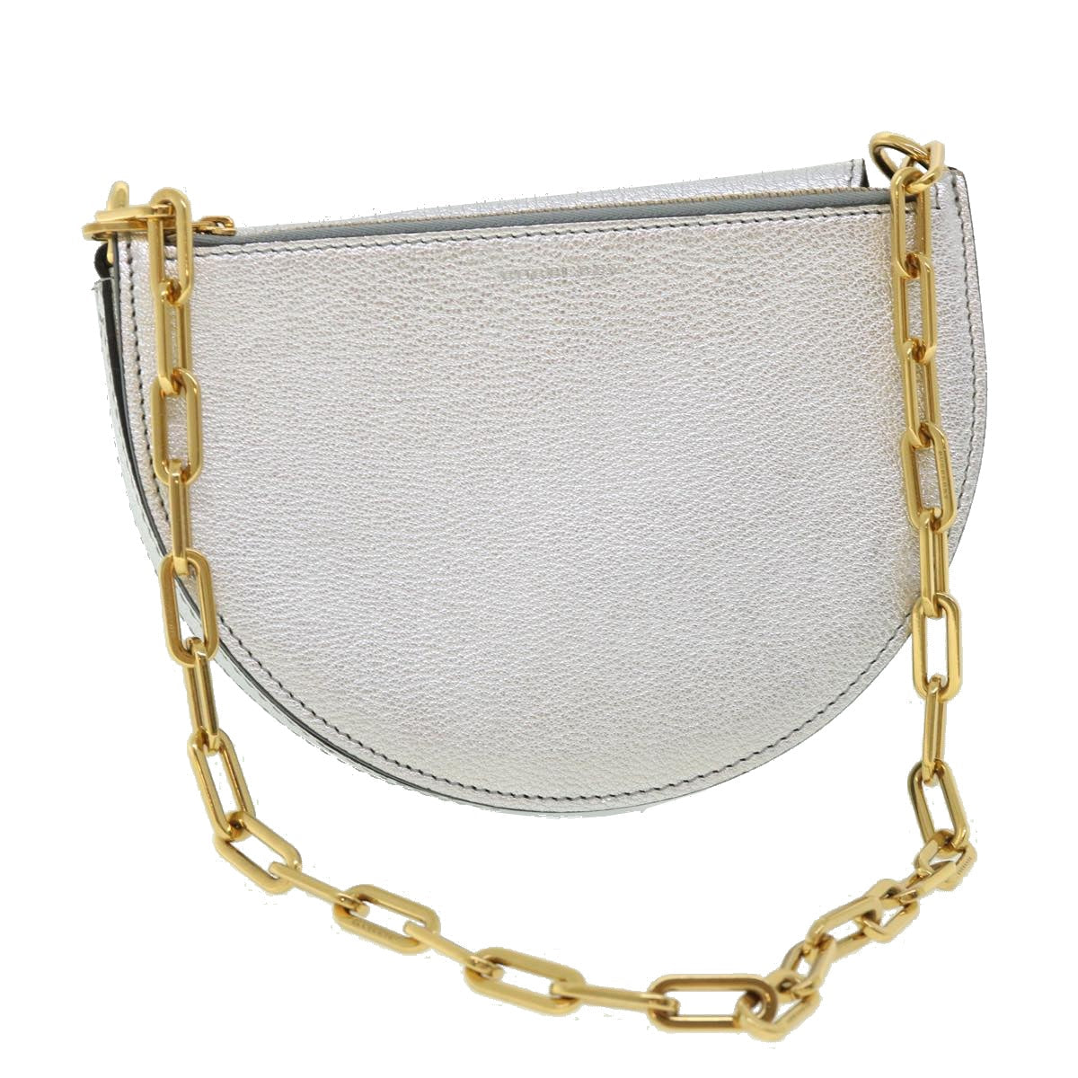 Burberry Luxury Olympia Shoulder Bag Auth Leather Silver Chain