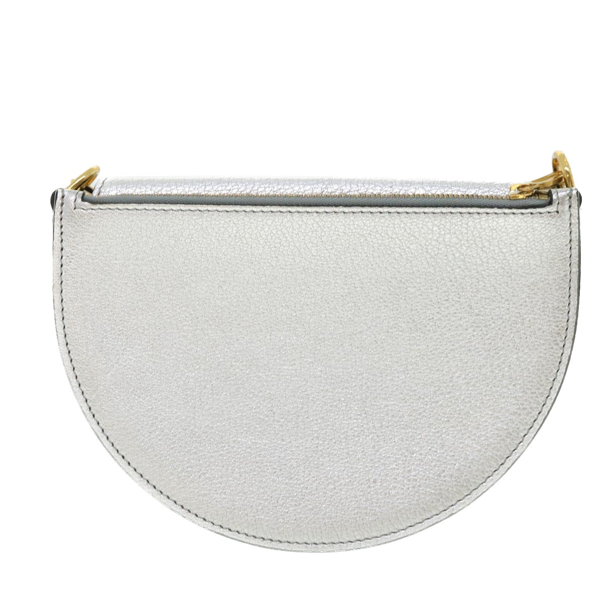 Burberry Luxury Olympia Shoulder Bag Auth Leather Silver Chain