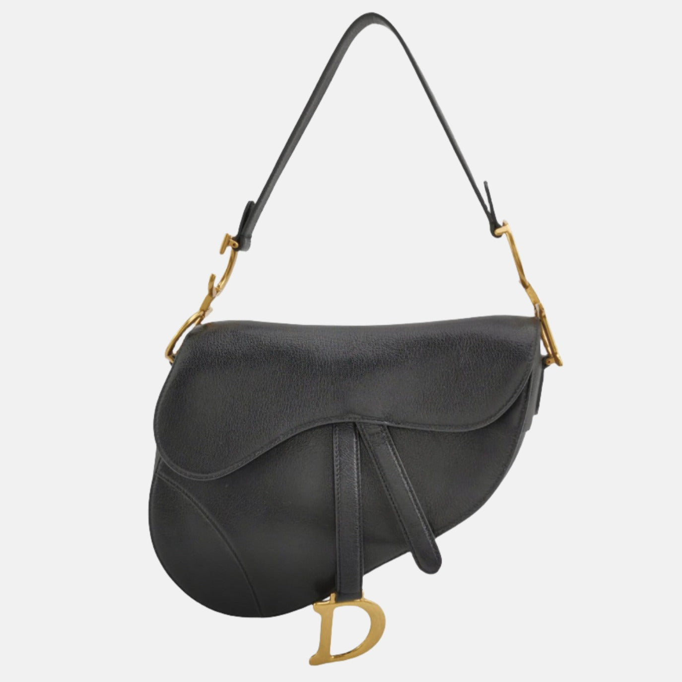Dior Saddle Goatskin Bag Leather Black Travel Bag
