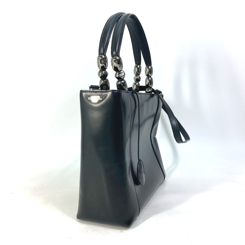 Dior Handbag Way Bag Maris Pearl Women Leather Black Travel Bag