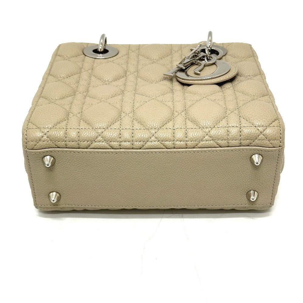 Dior Handbag Lady Canage Leather Beige Travel Bag
