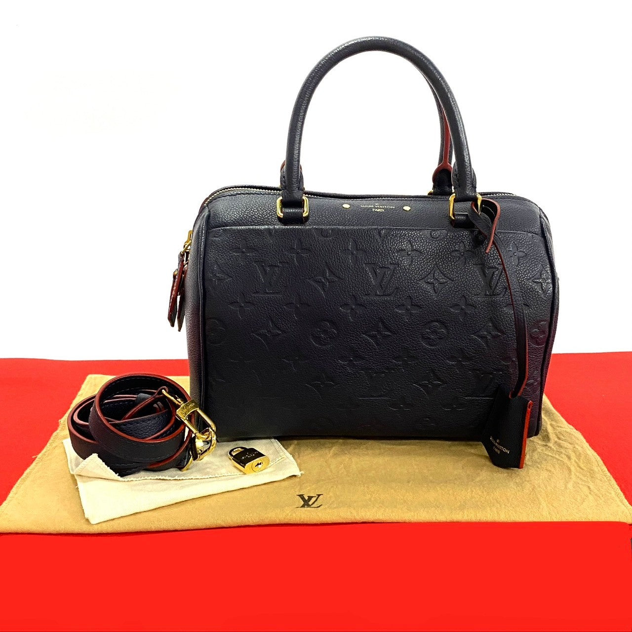 Louis Vuitton M41112 Ann Platt Speedy bandouliere Monogram Leather Navy Shoulder Bag