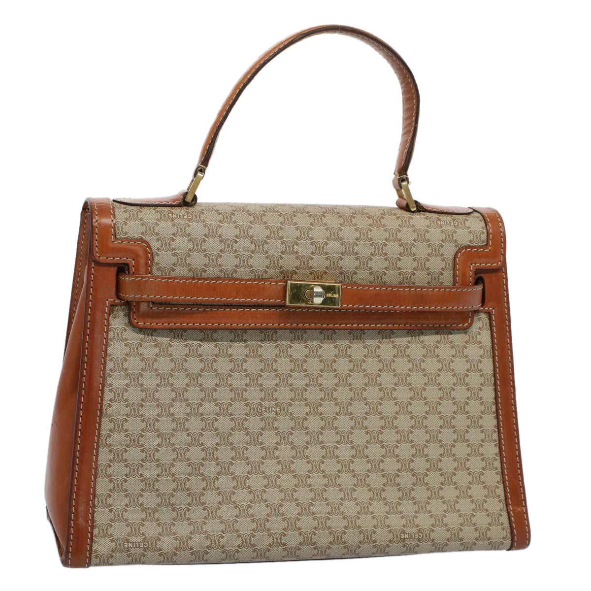 Luxury Macadam Hand Bag Pvc Beige Leather Canvas Travel Bag