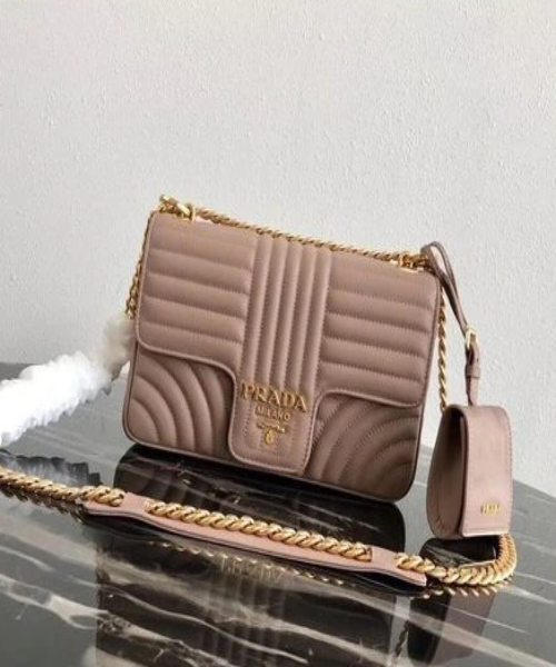 Prada Diagramme Bag Magnolia Leather Medium Travel Bag