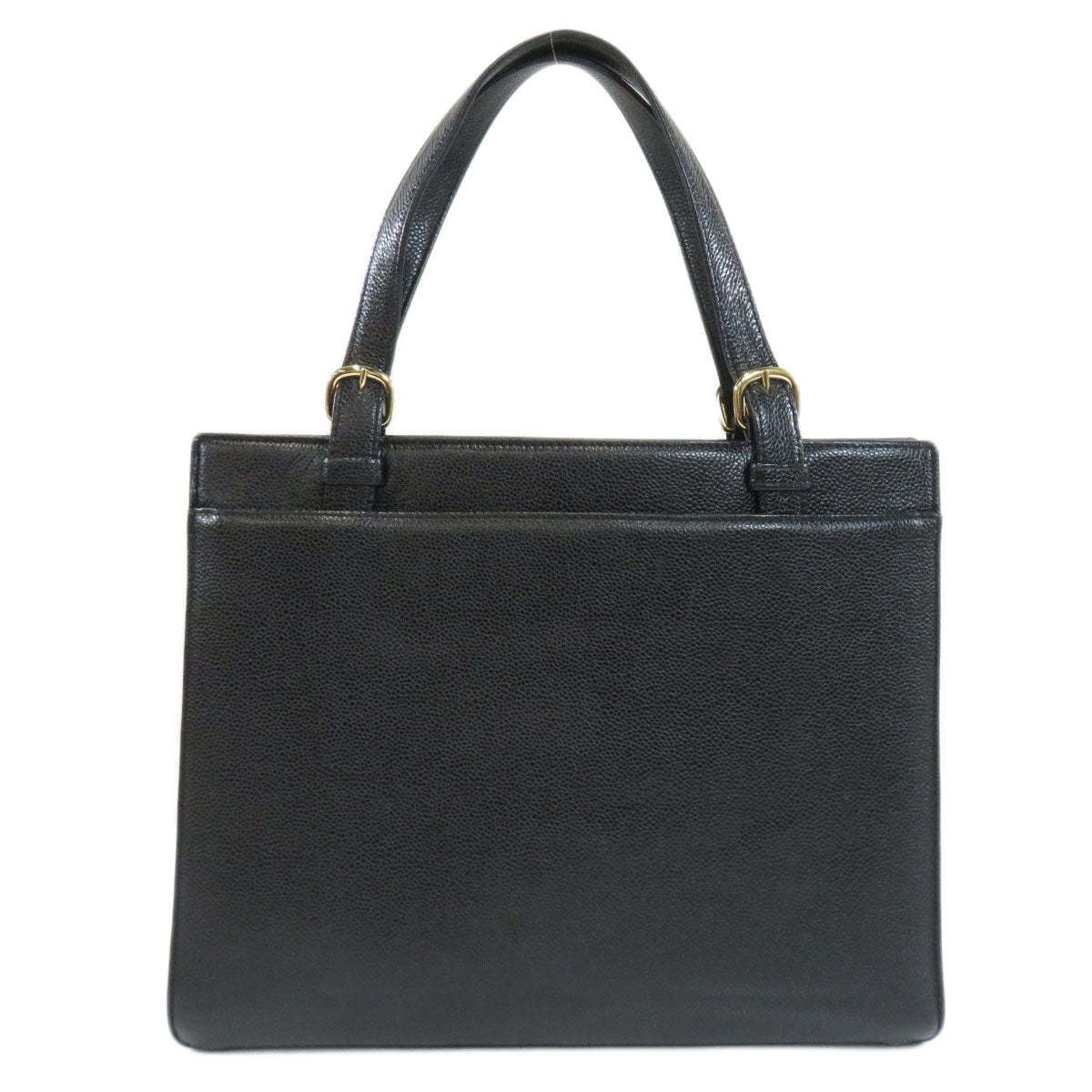 Chanel Coco Mark Hardware Handbag Caviar Skin Black Gold
