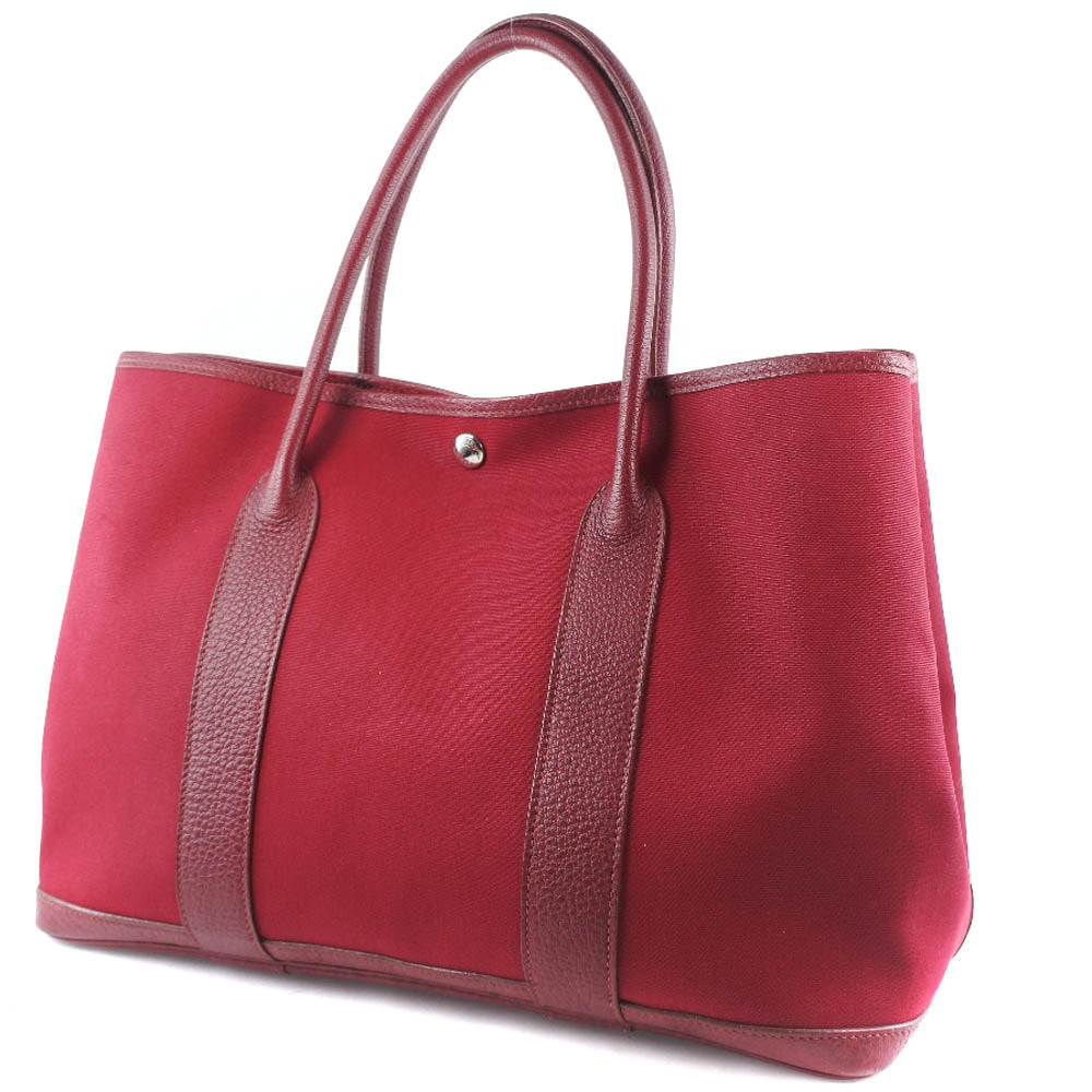 Hermes Handbag Towar Officier Garden Party Pm Women Red Travel Bag