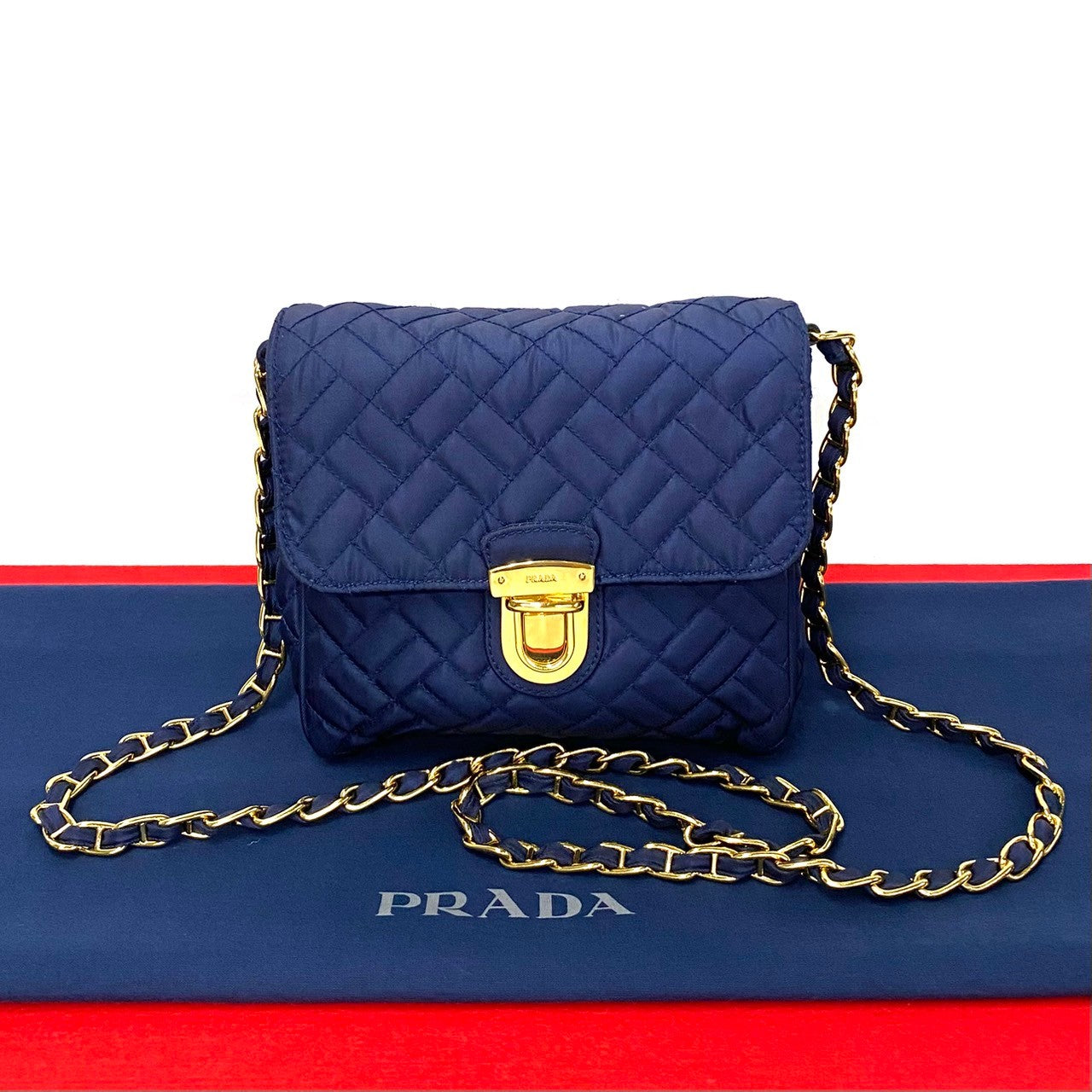 Shoulder Bag , Navy Metal Women Leather Nylon