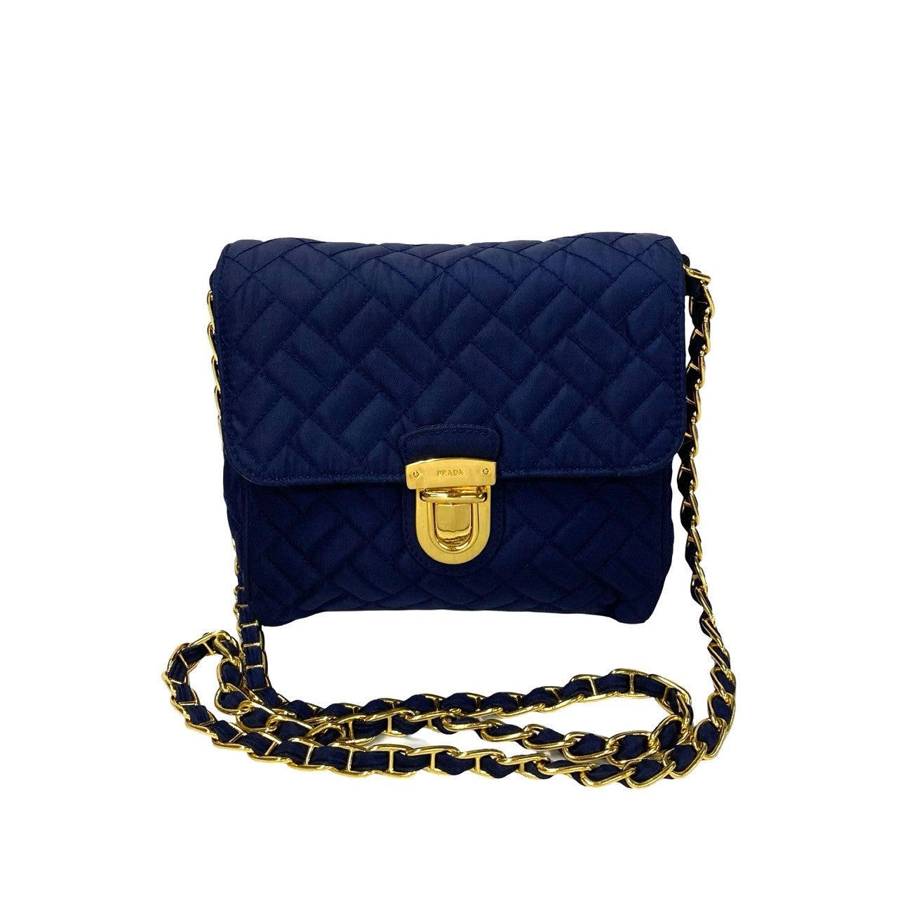 Shoulder Bag , Navy Metal Women Leather Nylon